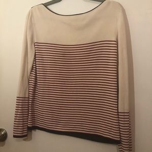 Ann Taylor Cream with Red Stripe Sweater XL